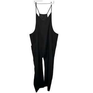 Black Bib Overalls Jumpsuit XL Minimalist